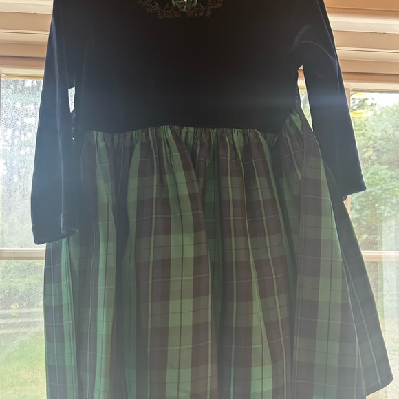 Rare Editions Navy and Green Dress - Picture 1 of 2